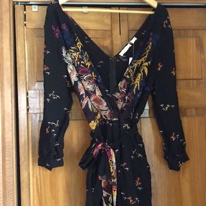 NWT Anthropologie wide leg jumpsuit floral motif